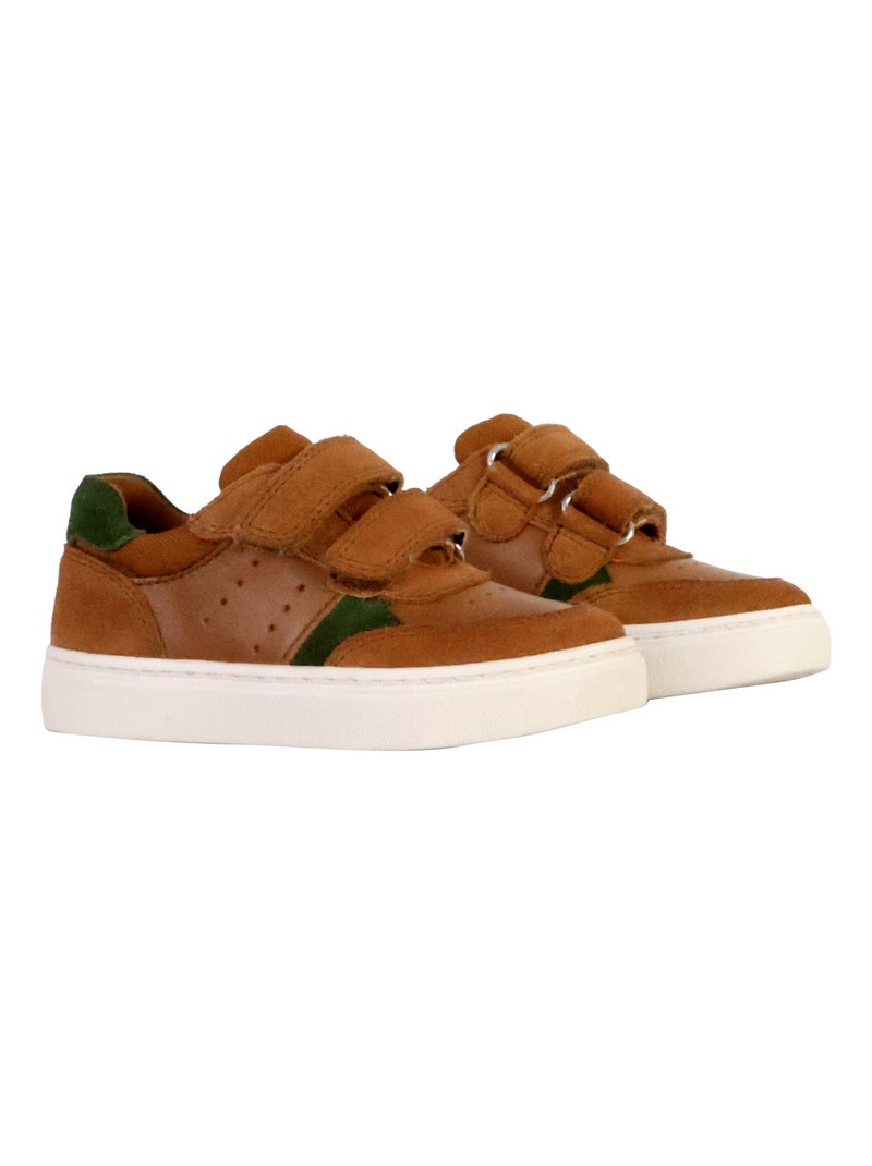 Basket Cuir Enfant Geox Nashik Marron - Kiabi