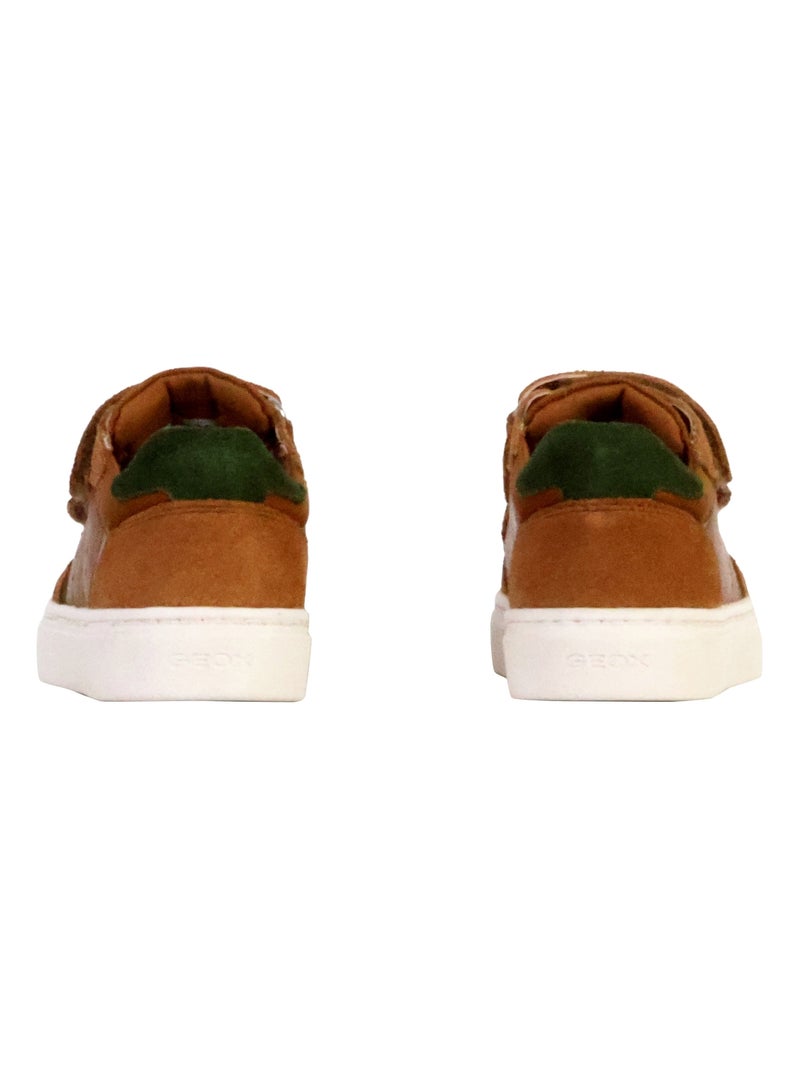 Basket Cuir Enfant Geox Nashik Marron - Kiabi