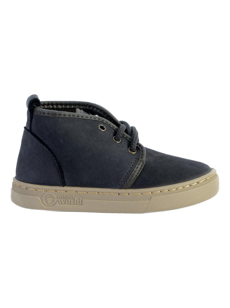 Basket Cuir Enfant Natural World Safari On Nappa Noir - Kiabi