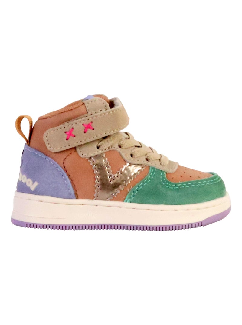 Basket Cuir Enfant Victoria Beige - Kiabi