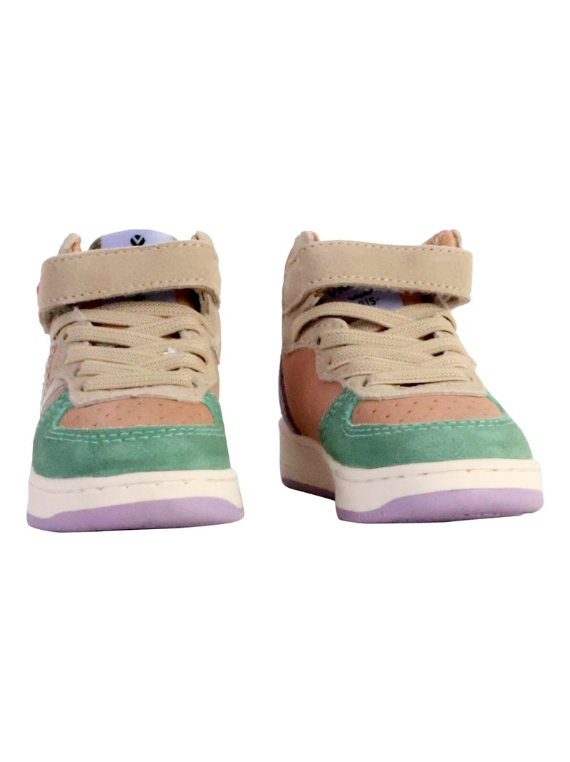 Basket Cuir Enfant Victoria Beige - Kiabi