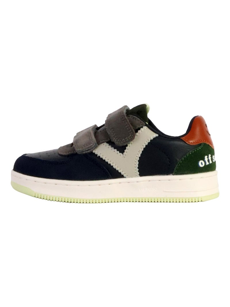 Basket Cuir Enfant Victoria Bleu marine - Kiabi