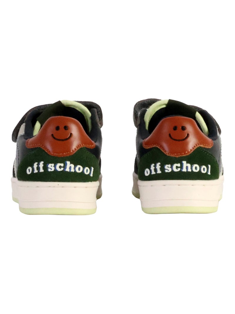 Basket Cuir Enfant Victoria Bleu marine - Kiabi