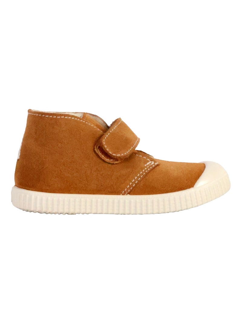 Basket Cuir Enfant Victoria Camel - Kiabi