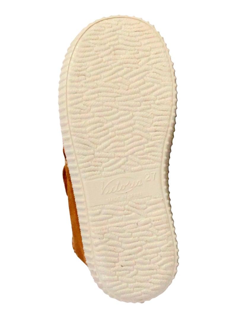 Basket Cuir Enfant Victoria Camel - Kiabi
