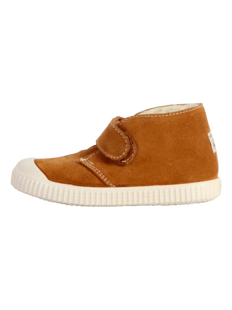 Basket Cuir Enfant Victoria Marron - Kiabi