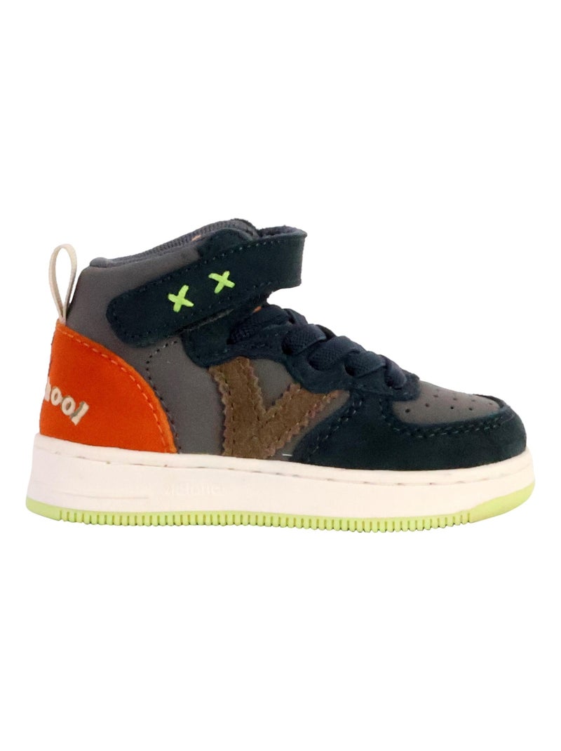 Basket Cuir Enfant Victoria Multicolore - Kiabi