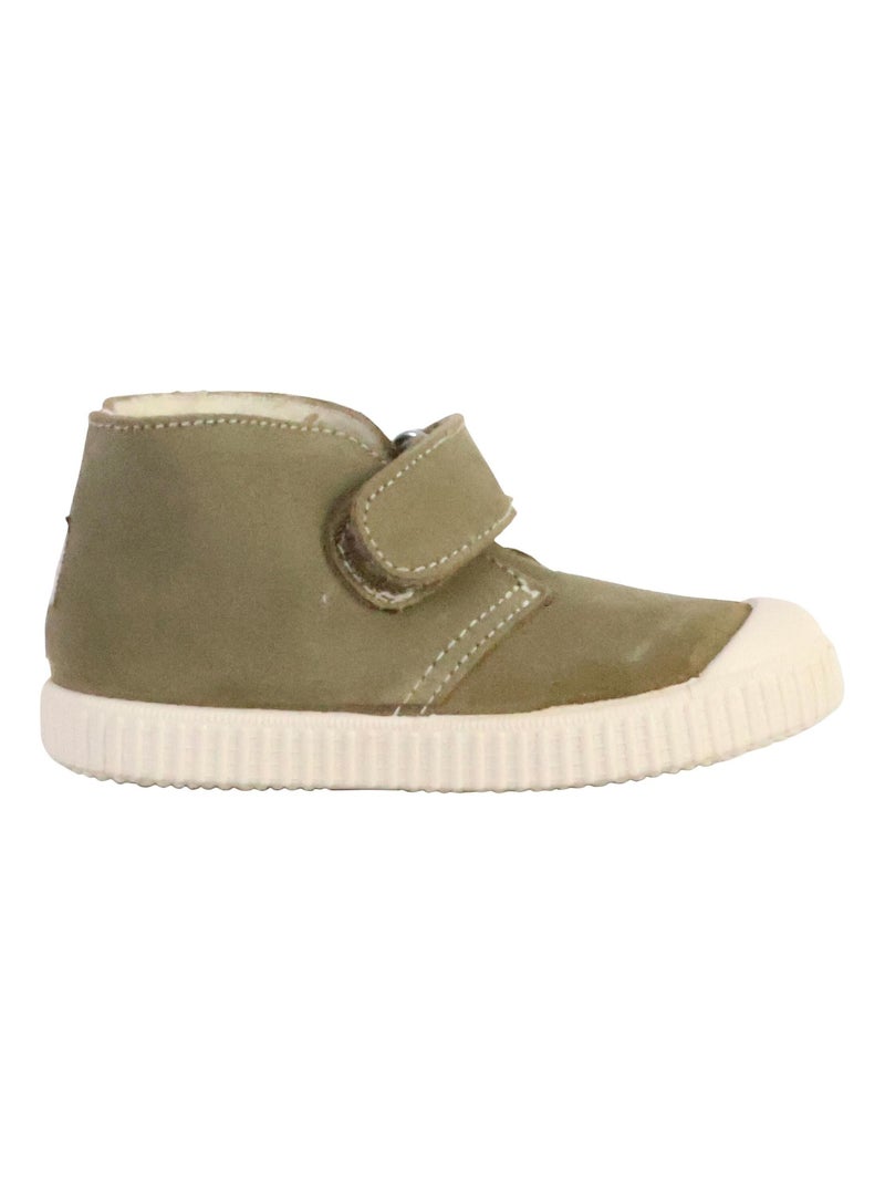 Basket Cuir Enfant Victoria Vert - Kiabi