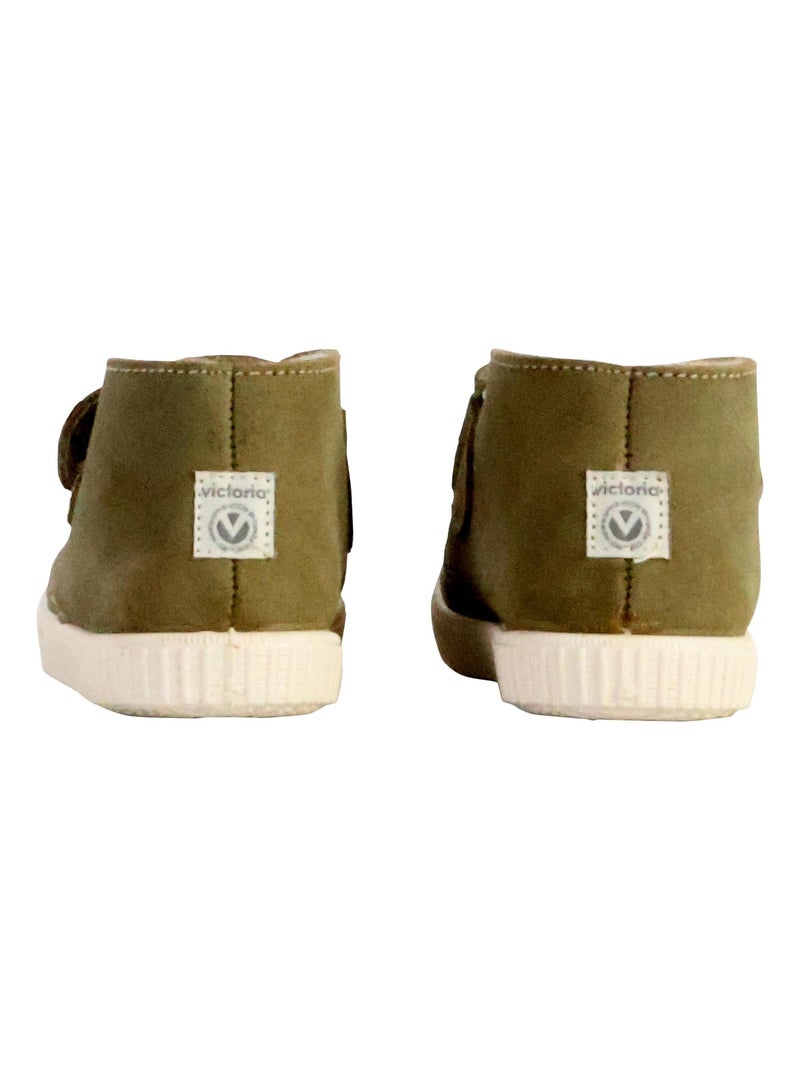 Basket Cuir Enfant Victoria Vert - Kiabi
