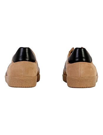 Baskets en cuir velours