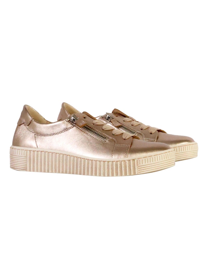 Basket Cuir Gabor Satin Met Jaune - Kiabi