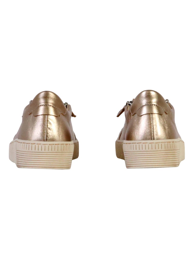 Basket Cuir Gabor Satin Met Jaune - Kiabi