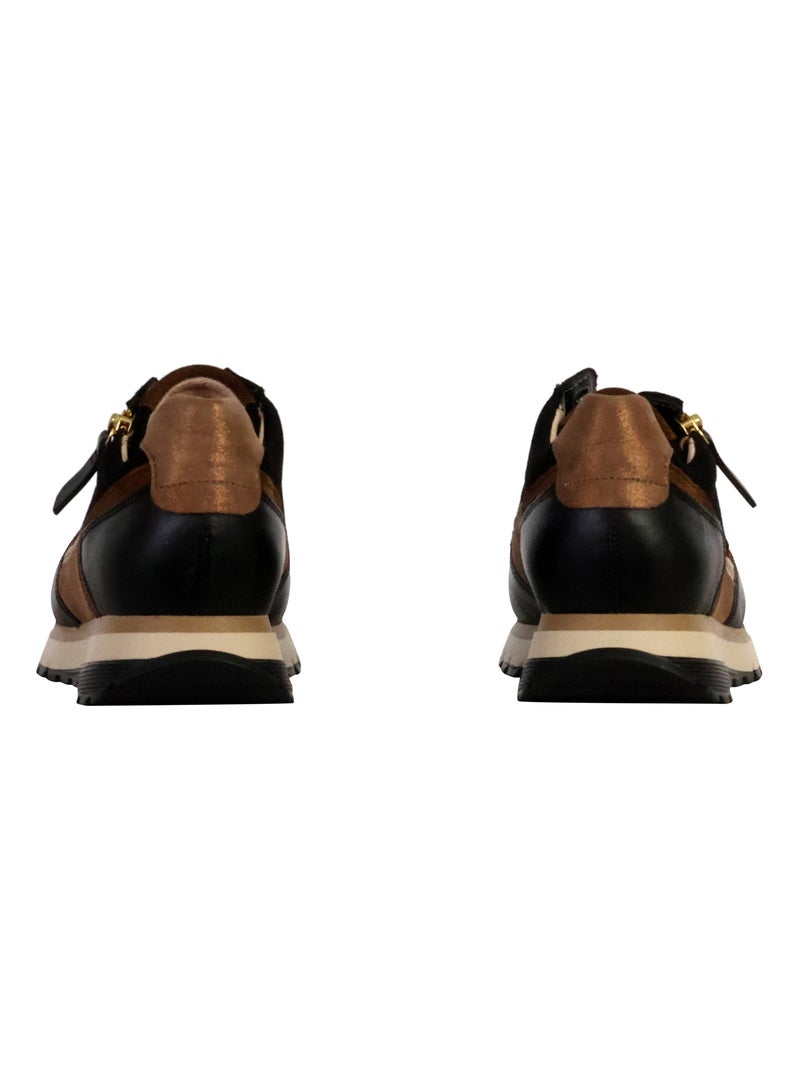 Basket Cuir Gabor Taupe/Doré - Kiabi