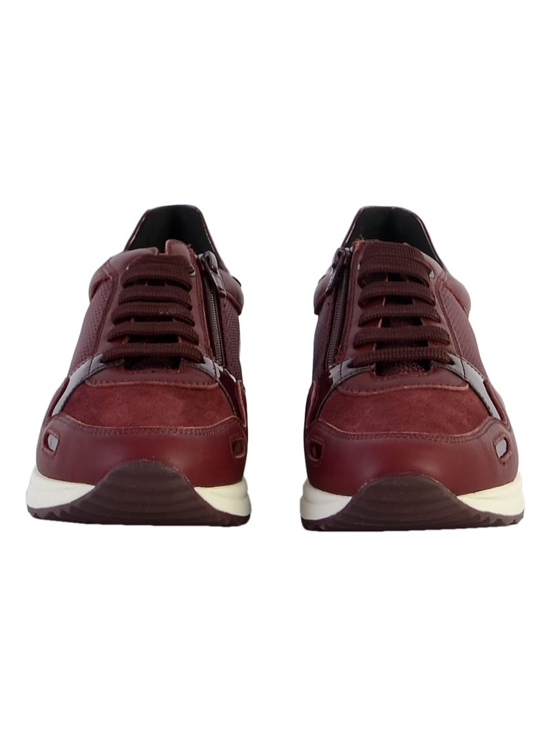 Basket Cuir Geox Airell Bordeaux - Kiabi