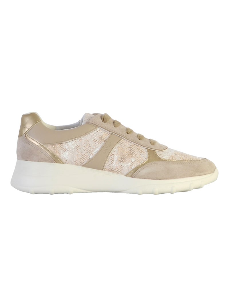 Basket Cuir Geox Alleniee Beige - Kiabi