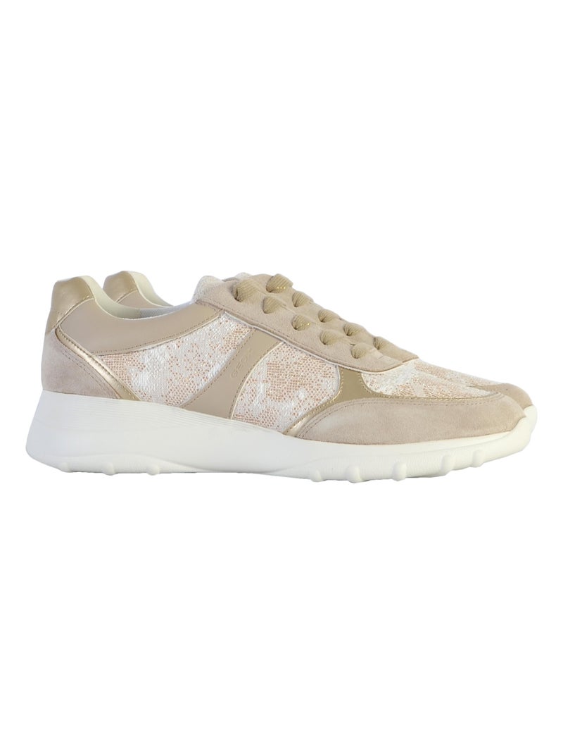 Basket Cuir Geox Alleniee Beige - Kiabi