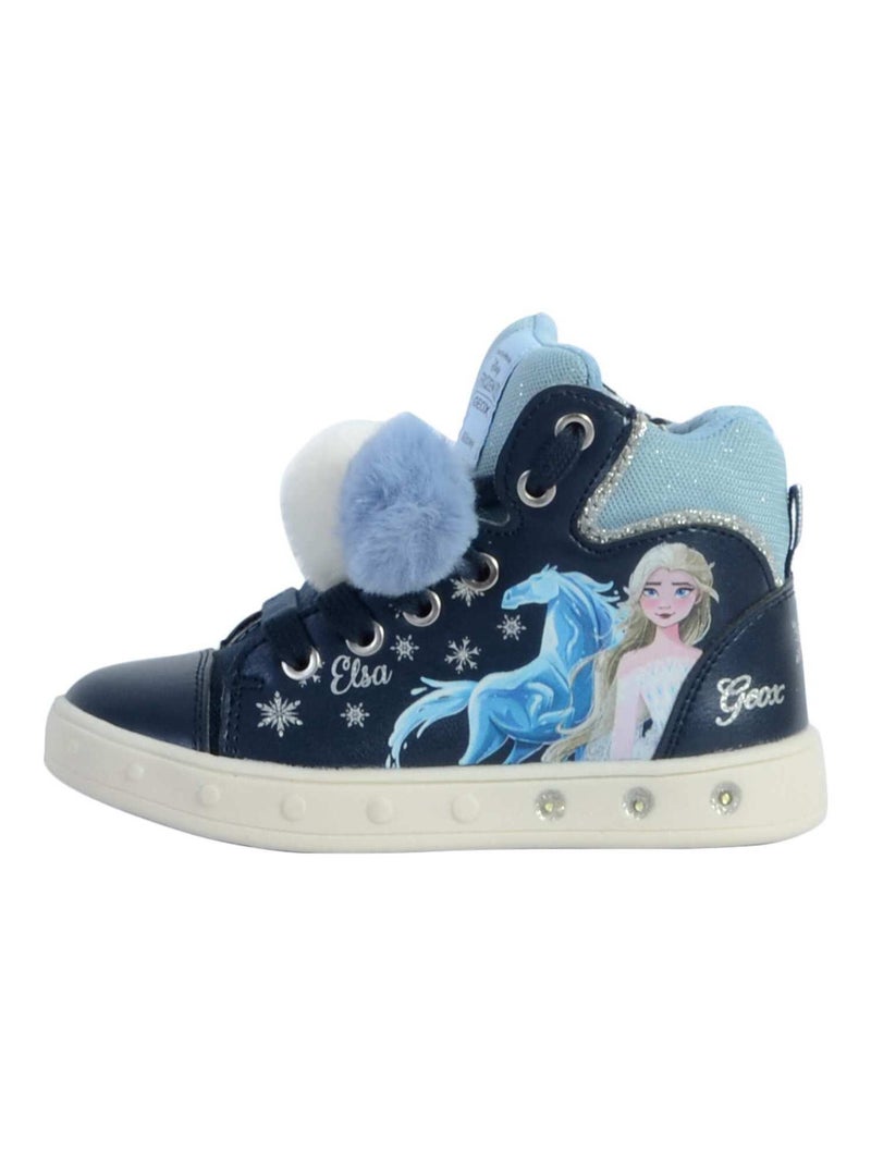 Basket Cuir Geox Enfant Skylin Bleu - Kiabi