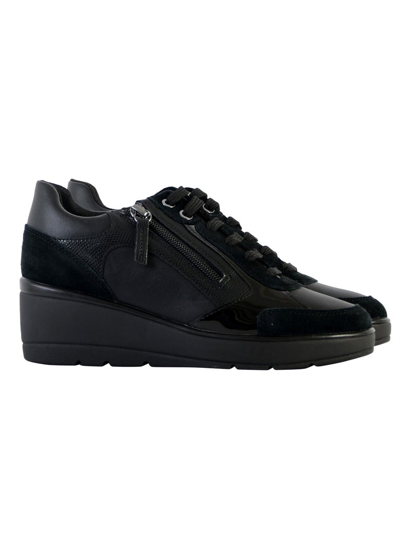 Basket Cuir Geox Ilde Noir - Kiabi