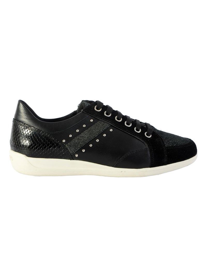 Basket Cuir Geox Myria Nappa Noir - Kiabi