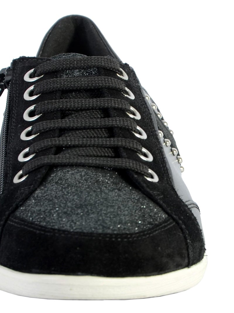 Basket Cuir Geox Myria Nappa Noir - Kiabi