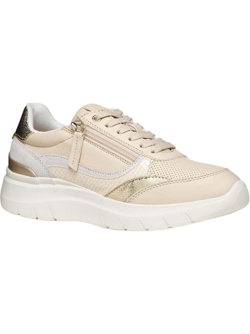 Basket Cuir Geox Plummery Beige - Kiabi