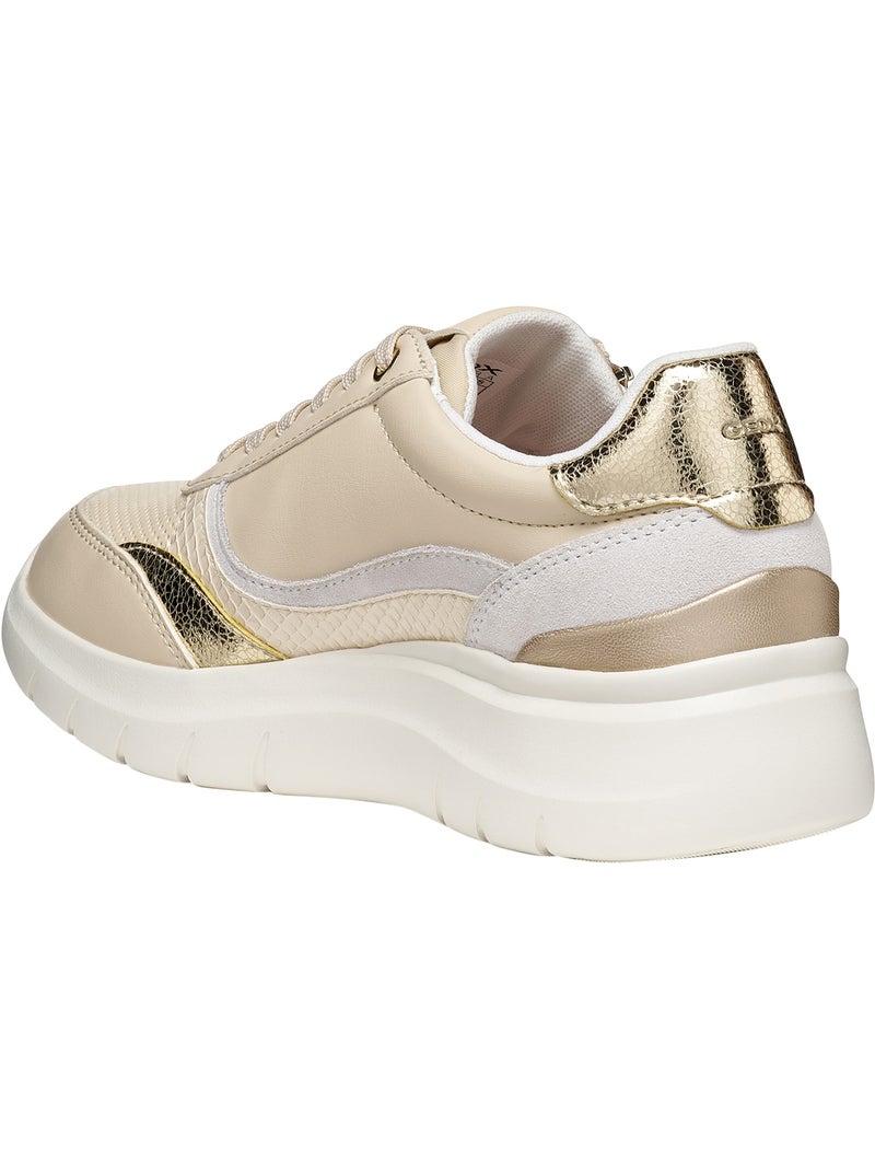Basket Cuir Geox Plummery Beige - Kiabi