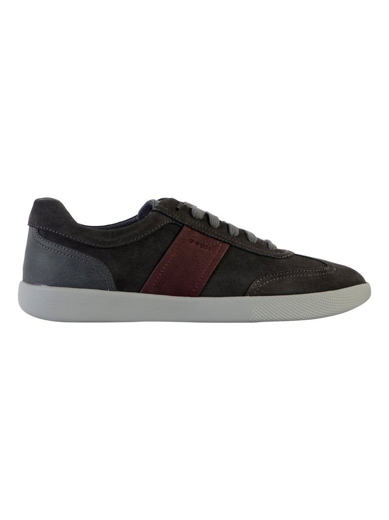 Basket Cuir Geox Rieti Noir Bordeaux - Kiabi