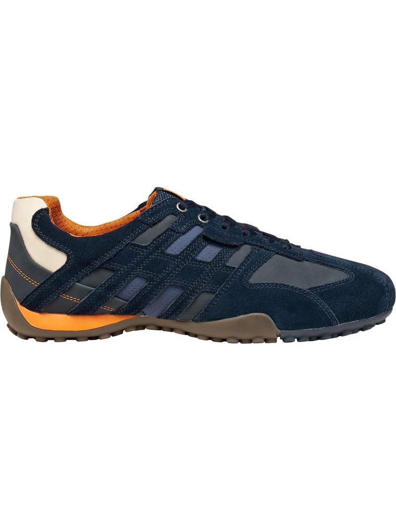Basket cuir geox snake Bleu - Kiabi