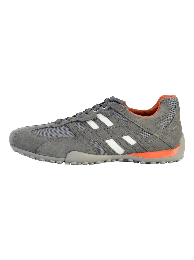 Basket Cuir Geox Snake Scam Sport Gris clair - Kiabi