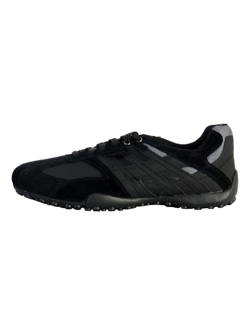 Basket Cuir Geox Snake Suede Sport Noir - Kiabi