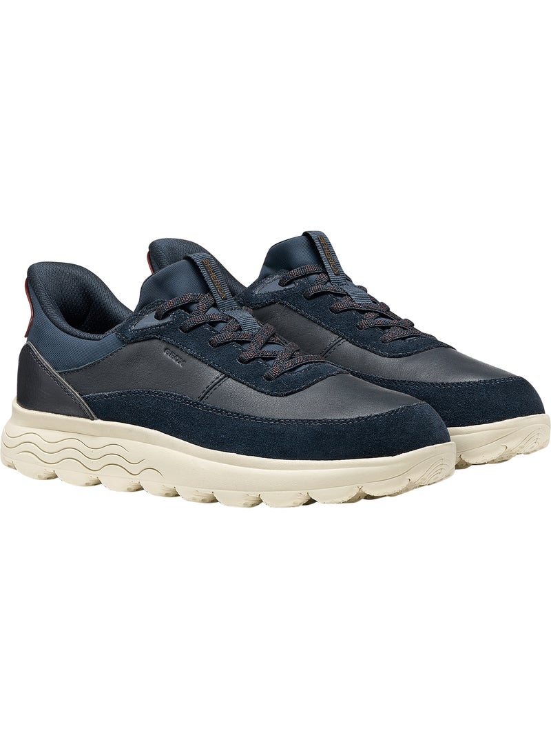 Basket cuir geox spherica plus Bleu marine - Kiabi