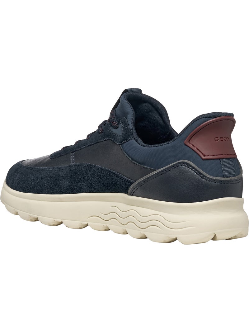Basket cuir geox spherica plus Bleu marine - Kiabi