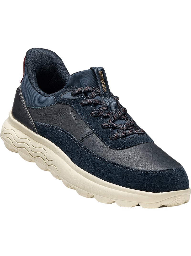 Basket cuir geox spherica plus Bleu marine - Kiabi