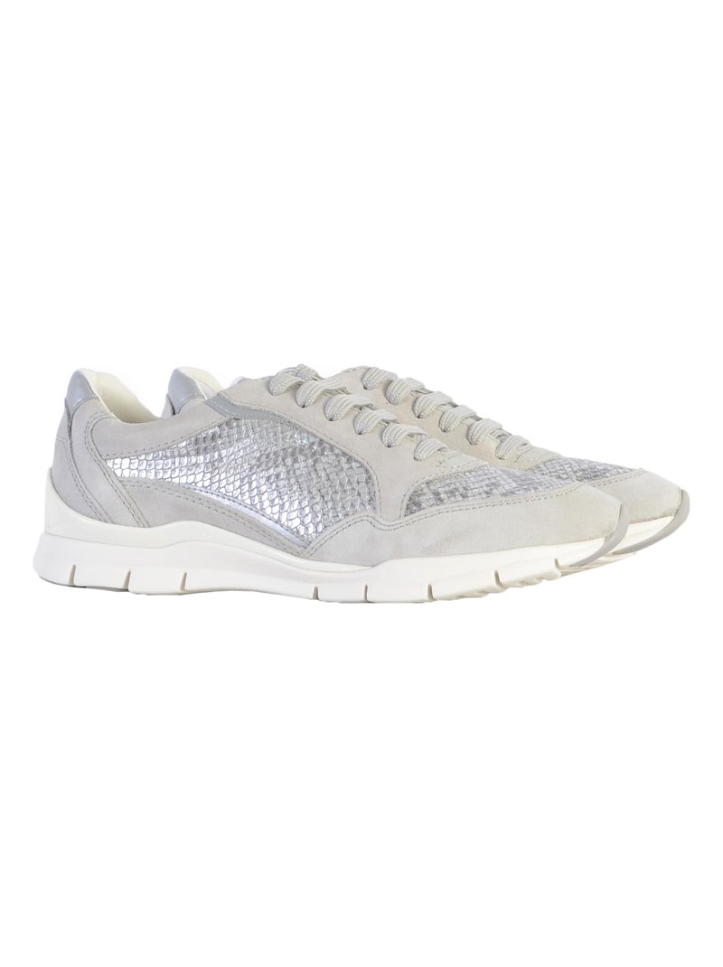 Basket Cuir Geox Sukie Gris - Kiabi