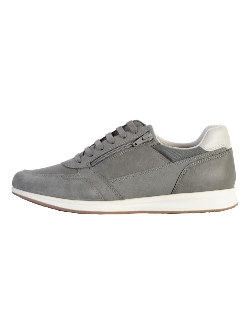 Basket Cuir Geox U Avery A Wrinkl Gris - Kiabi