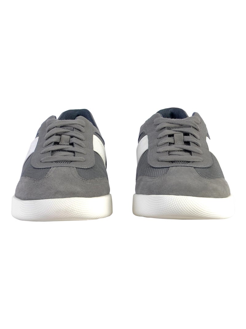 Basket Cuir Geox U Rieti Mesh Gris - Kiabi