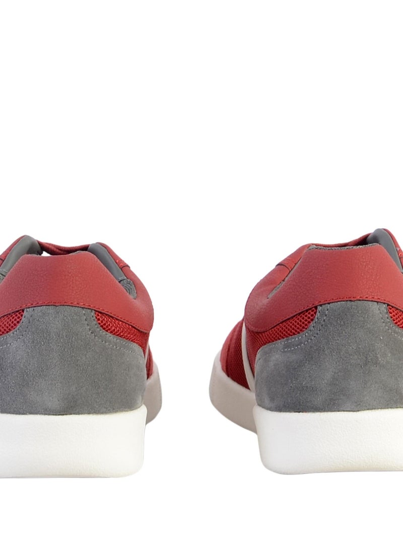 Basket Cuir Geox U Rieti Mesh Rouge - Kiabi