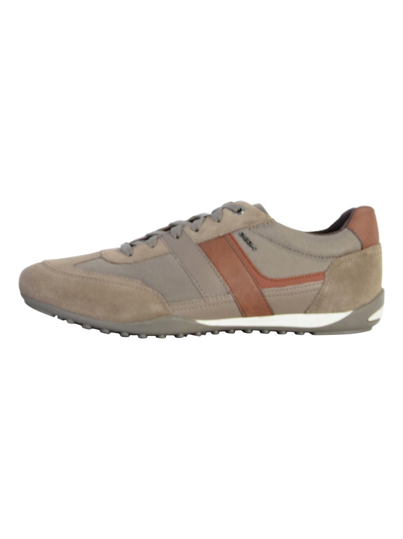 Basket Cuir Geox U Wells Suede Gris - Kiabi