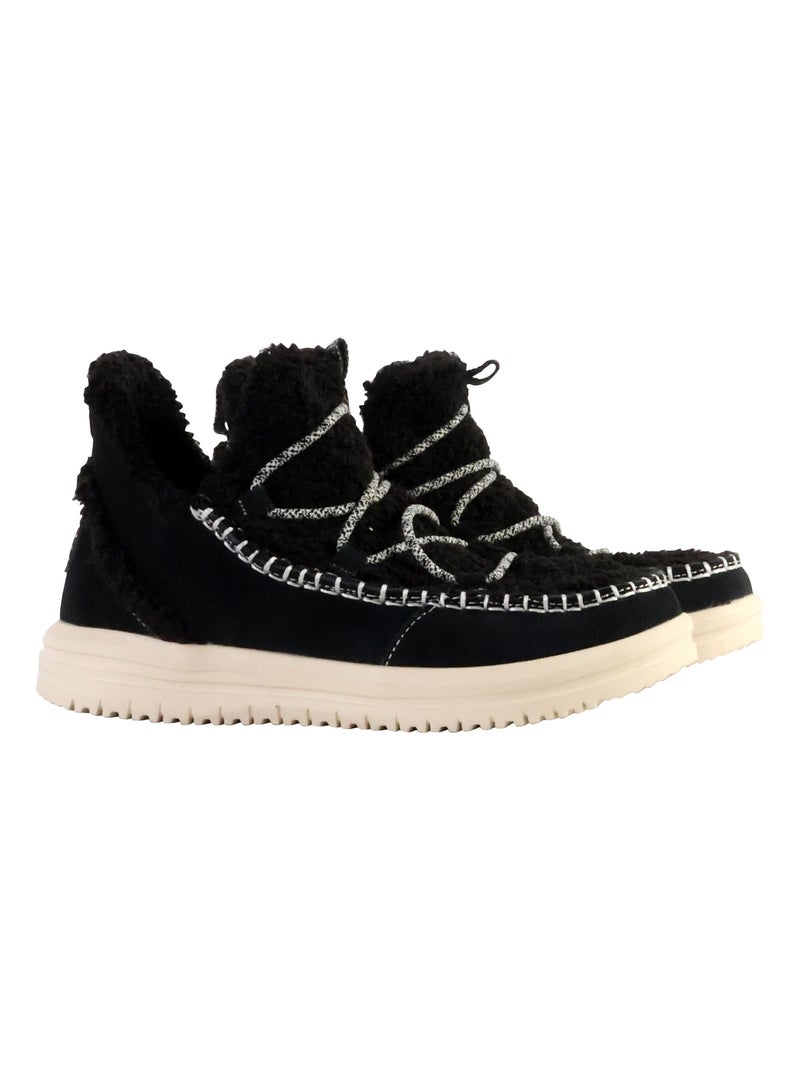 Basket Cuir Hey Dude Camden Suede Cozy Noir - Kiabi