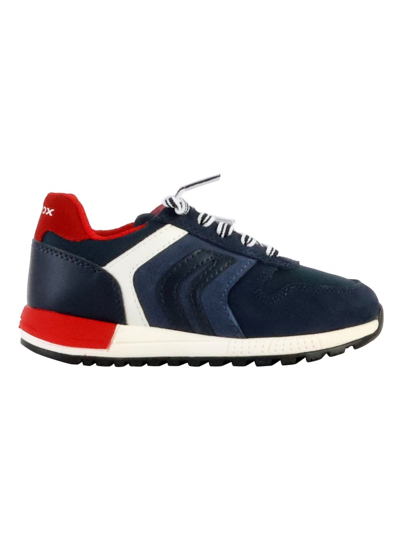 Basket Cuir Junior Geox Alben Bleu - Kiabi