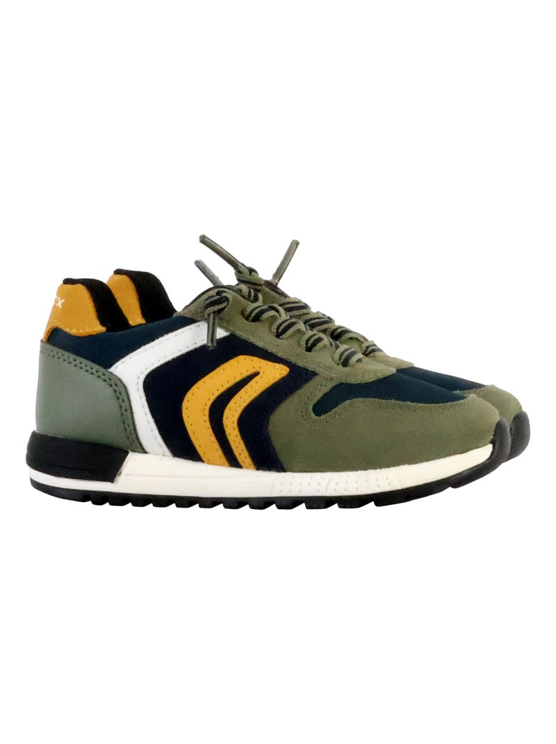 Basket Cuir Junior Geox Alben Vert - Kiabi