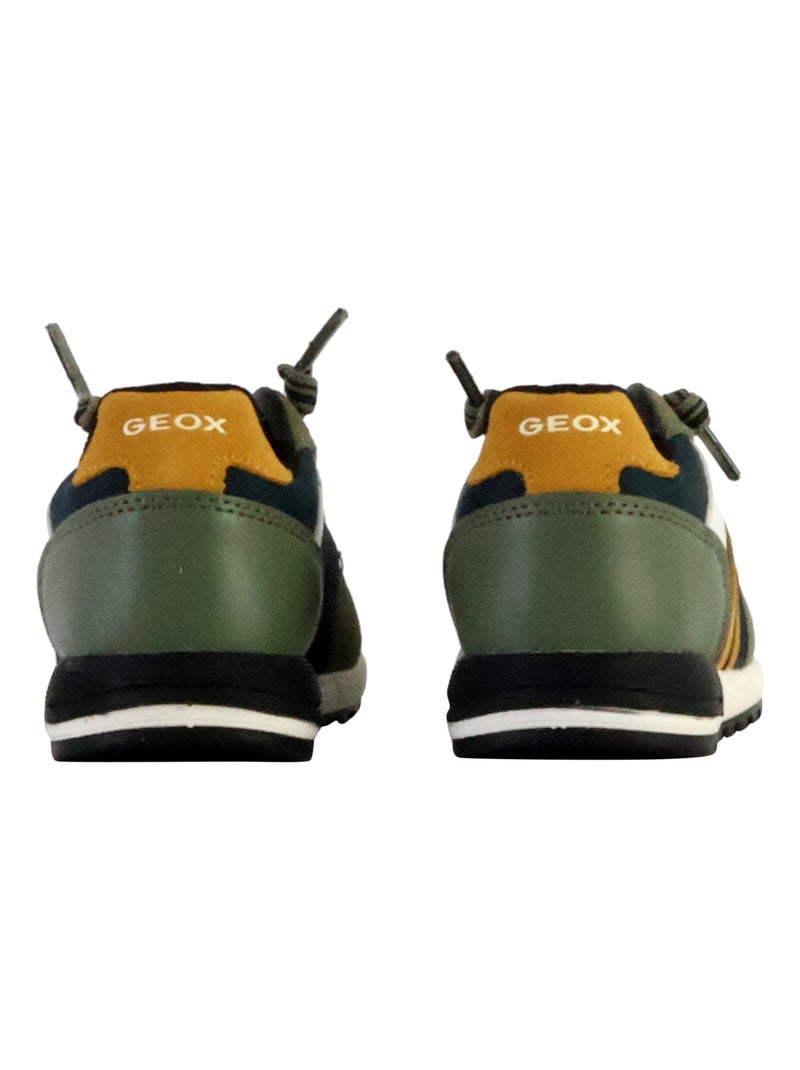 Basket Cuir Junior Geox Alben Vert - Kiabi