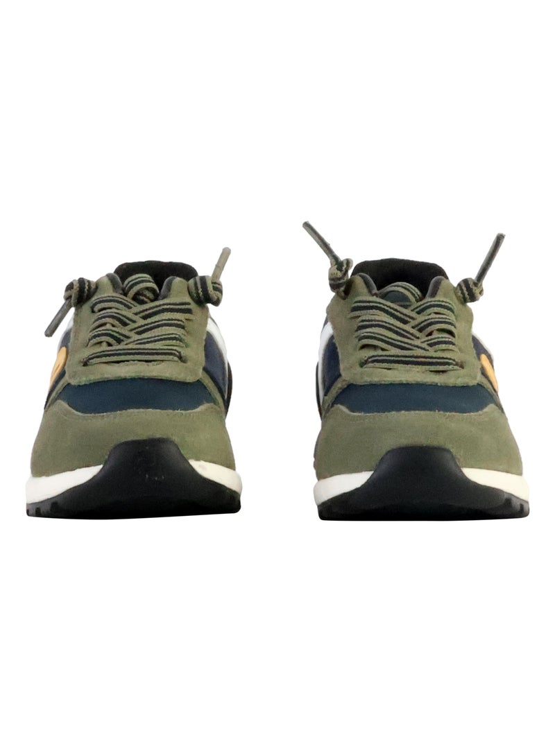 Basket Cuir Junior Geox Alben Vert - Kiabi