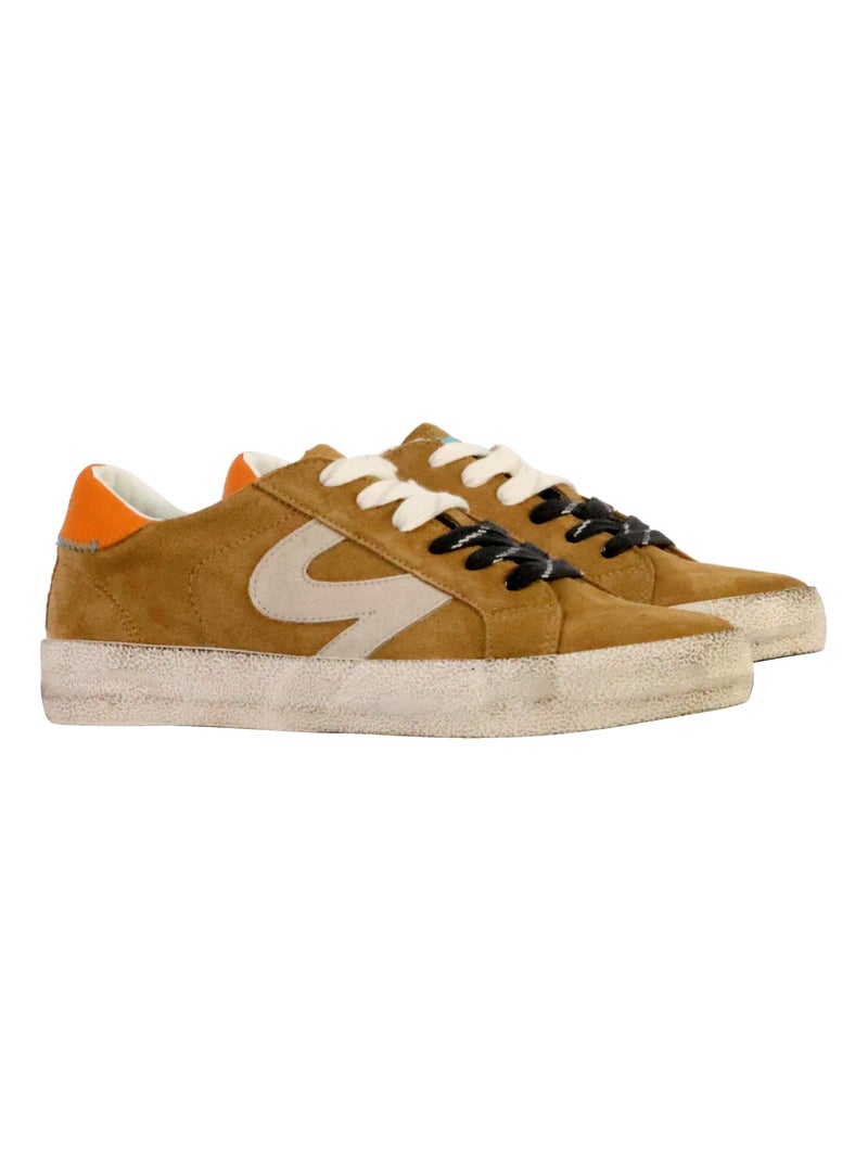 Basket Cuir Natural World Sneaker Suede Camel - Kiabi