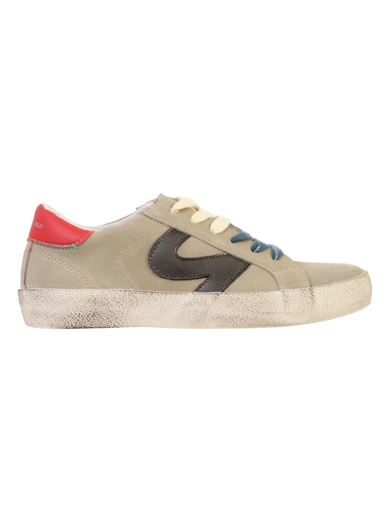 Basket Cuir Natural World Sneaker Suede Taupe - Kiabi