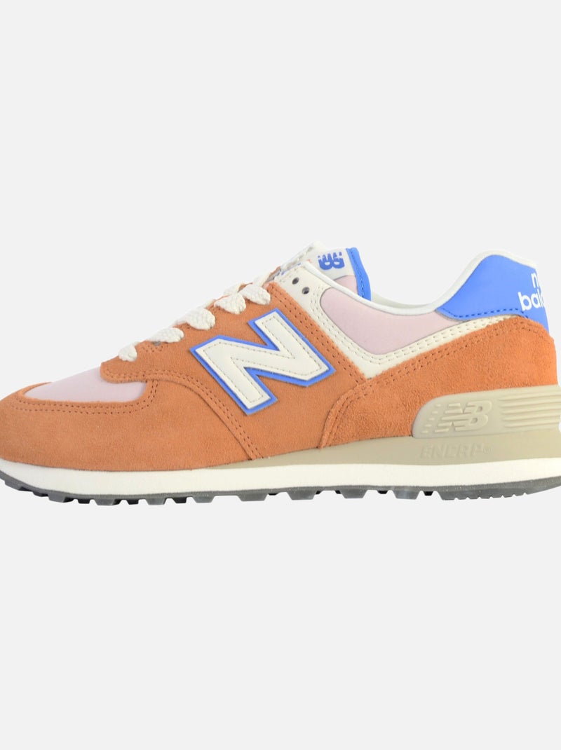 Basket Cuir New Balance 574 Femme Orange - Kiabi