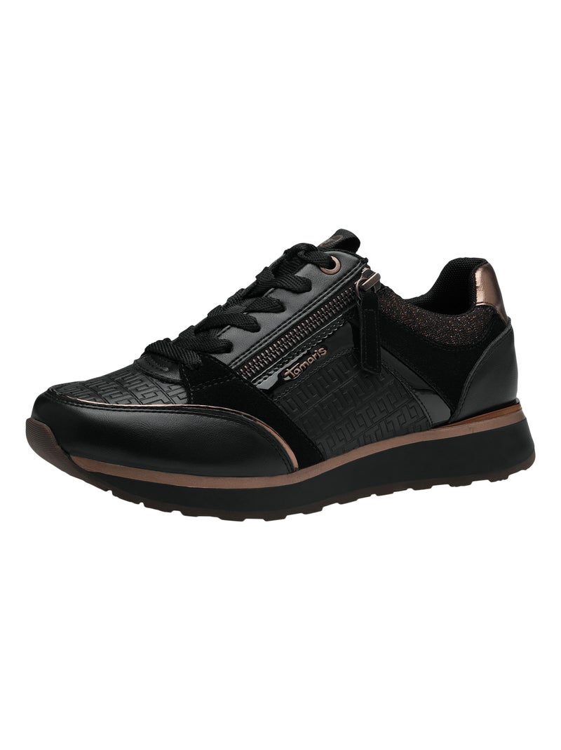 Basket Cuir Plate Tamaris Noir - Kiabi
