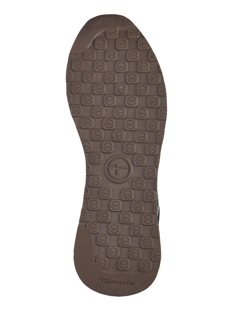 Basket Cuir Plate Tamaris Noir - Kiabi