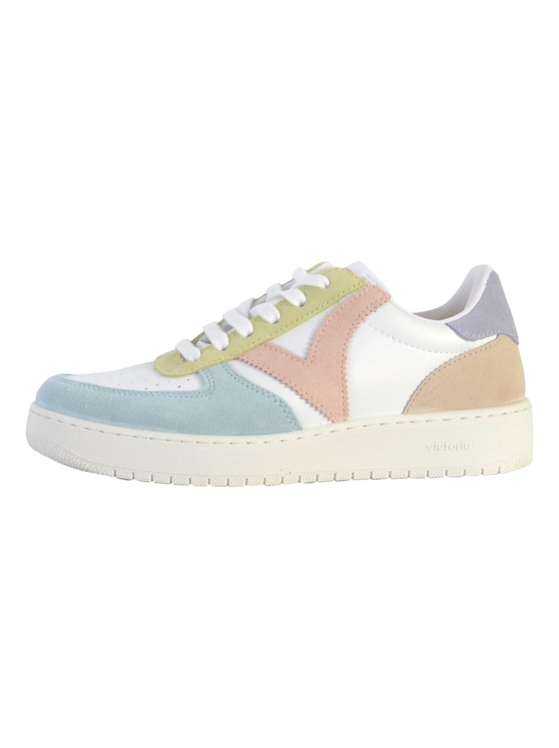 Basket Cuir Plate Victoria Multicolore - Kiabi
