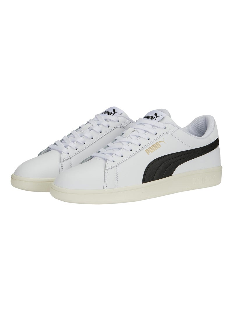 Basket Cuir Puma Smash Blanc Noir - Kiabi